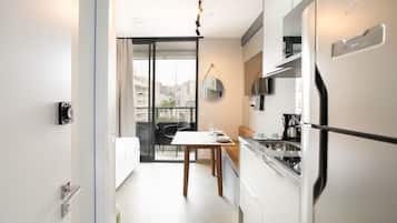 Apartamento 1404 | 1 dormitorio, ropa de cama hipoalergénica, escritorio
