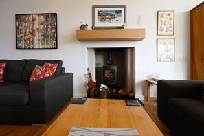 Televisie en een open haard