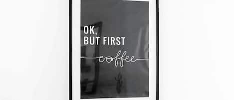 A framed quote on a wall.