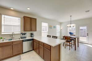 Microwave, dishwasher, toaster, highchair - Manor Vacation Rental w/ Yard: 17 Mi to Austin! (Manor)