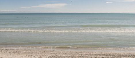 On the beach, beach towels