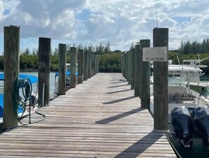Guests can enjoy access to the marina from this waterfront pier.