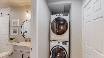 Hair dryer, towels