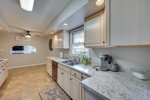 Fridge, microwave, oven, stovetop - Colorado Springs Home w/ Patio: 3 Mi to Downtown! (Colorado Springs)