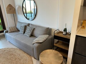 Living area - Apartamento Moderno y Confortable con Piscina Comunitaria (Verger)