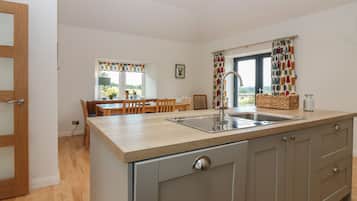 Fridge, dishwasher, electric kettle, toaster