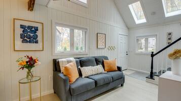 TV, iPod dock, books