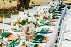 Outdoor banquet area