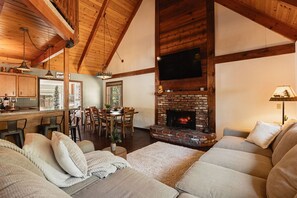 Smart TV, fireplace, video games