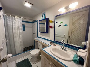 Shower, hair dryer, towels, soap - Beach Front Condo with Outstanding Views  (Los Barriles)