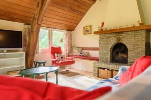 TV, fireplace - Beautiful detached family house on a large plot (Scherpenzeel)