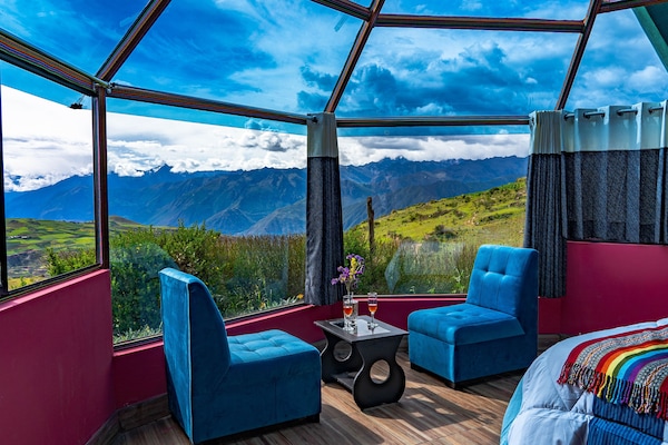 Panoramic Cabin, 1 Queen Bed, Mountain View | Bed sheets