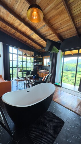 Sitting on stilts, Stuido Wow has spectacular volcano, lake & rain forest views!