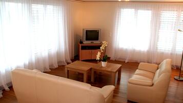 Căn hộ trung tâm thành phố | Khu phòng khách | TV 40-cm có truyền hình cáp