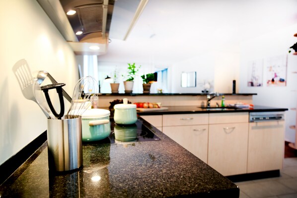 シティ アパートメント | 専用キッチン | 冷蔵庫、オーブン、食器洗い機、電気ポット