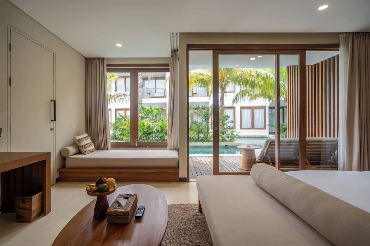 Egyptian cotton sheets, premium bedding, memory-foam beds, minibar