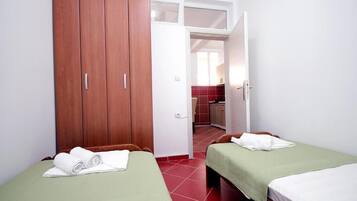 Standard Apartment | Premium bedding, desk, soundproofing, iron/ironing board