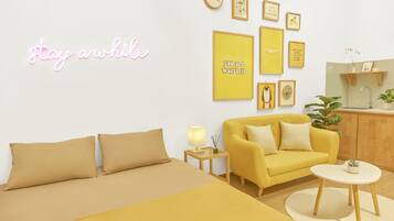 1 bedroom, iron/ironing board, bed sheets