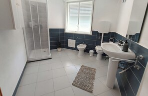 Haartrockner, Bidet, Handtücher, Seife