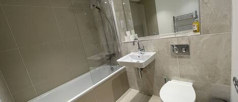 Apartment, 2 Queen Beds | Bathroom | Shower, towels
