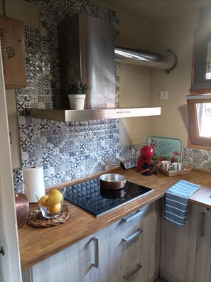 Jääkaappi, mikroaaltouuni, liesi, astianpesukone