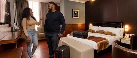 Premium bedding, pillowtop beds, in-room safe, desk
