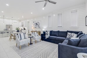 Smart TV, DVD player, books, video library