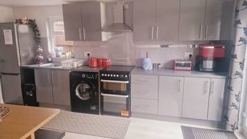 Fridge, microwave, oven