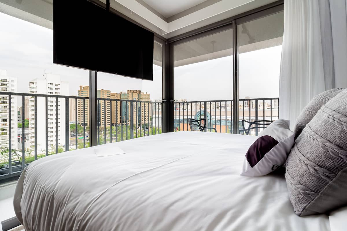 Monolocale Tradizionale, patio, ad angolo | 1 camera, biancheria da letto ipoallergenica