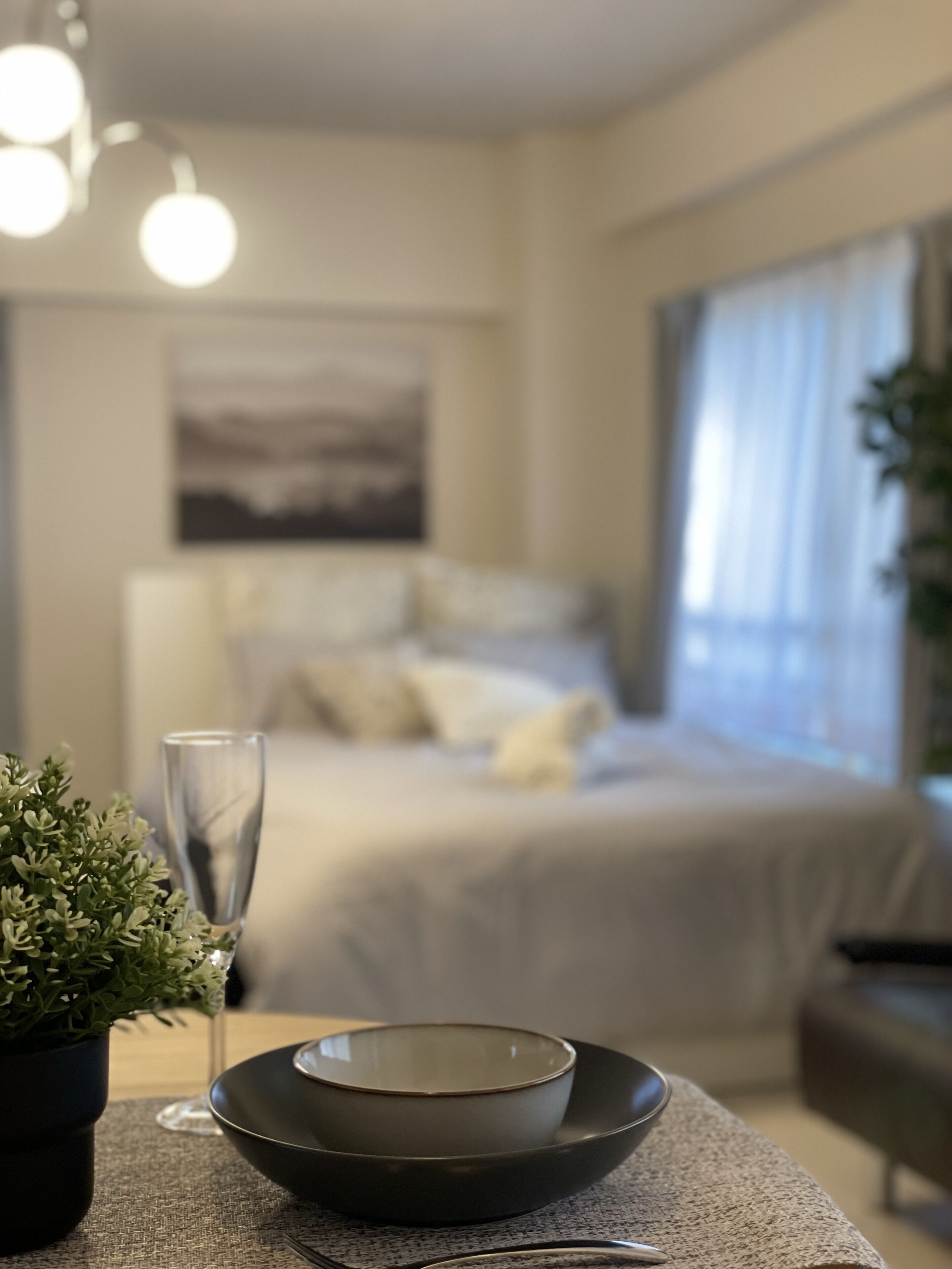 Premium bedding, down duvets, memory-foam beds, desk