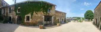 Two gites located side by side in a medieval village with heated pool sleeps 7/8
