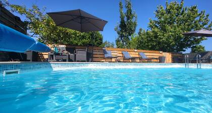 Two gites located side by side in a medieval village with heated pool sleeps 7/8