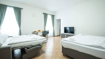 Iron/ironing board, WiFi, bed sheets