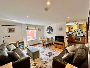 TV, DVD player, books