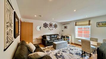 TV, DVD player, books