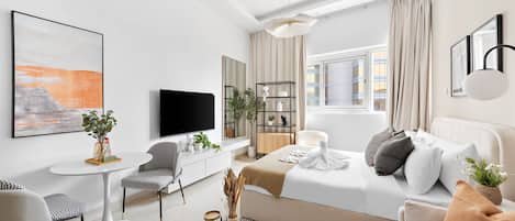 Exclusive Studio | Premium bedding, memory-foam beds, in-room safe, individually decorated