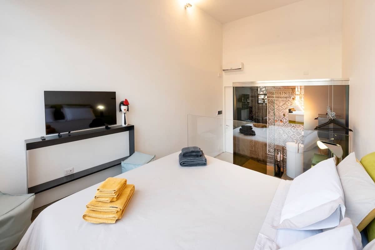 Luxury Double Room | Frette Italian sheets, premium bedding, down comforters