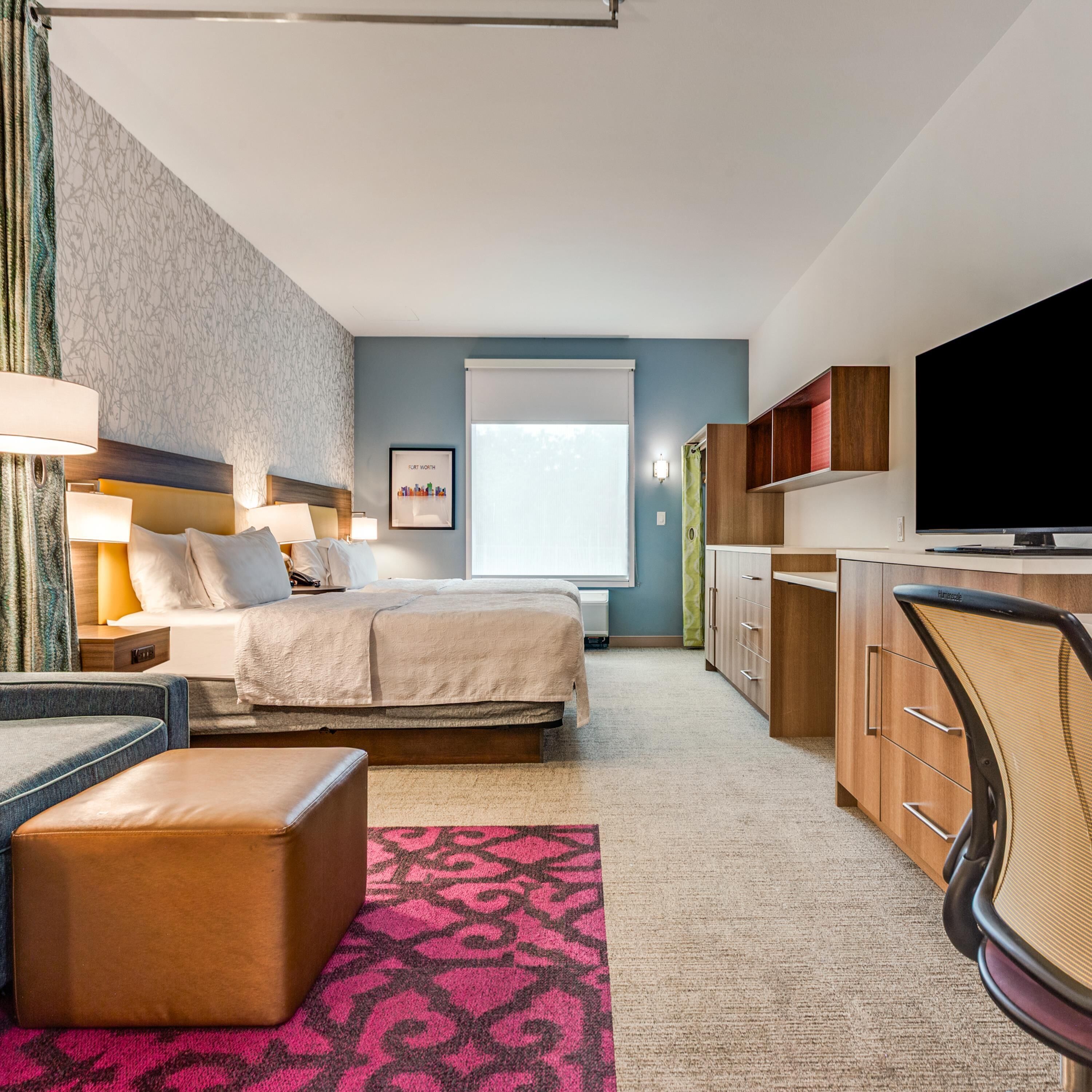 Studio, 2 Queen Beds, Accessible (Hearing) | Bed sheets