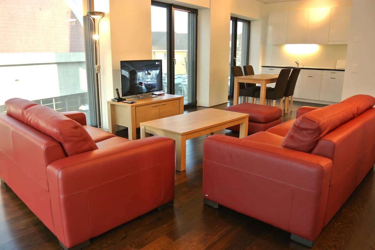 Comfort Apartment | Living area | 50-cm flat-screen TV with digital channels