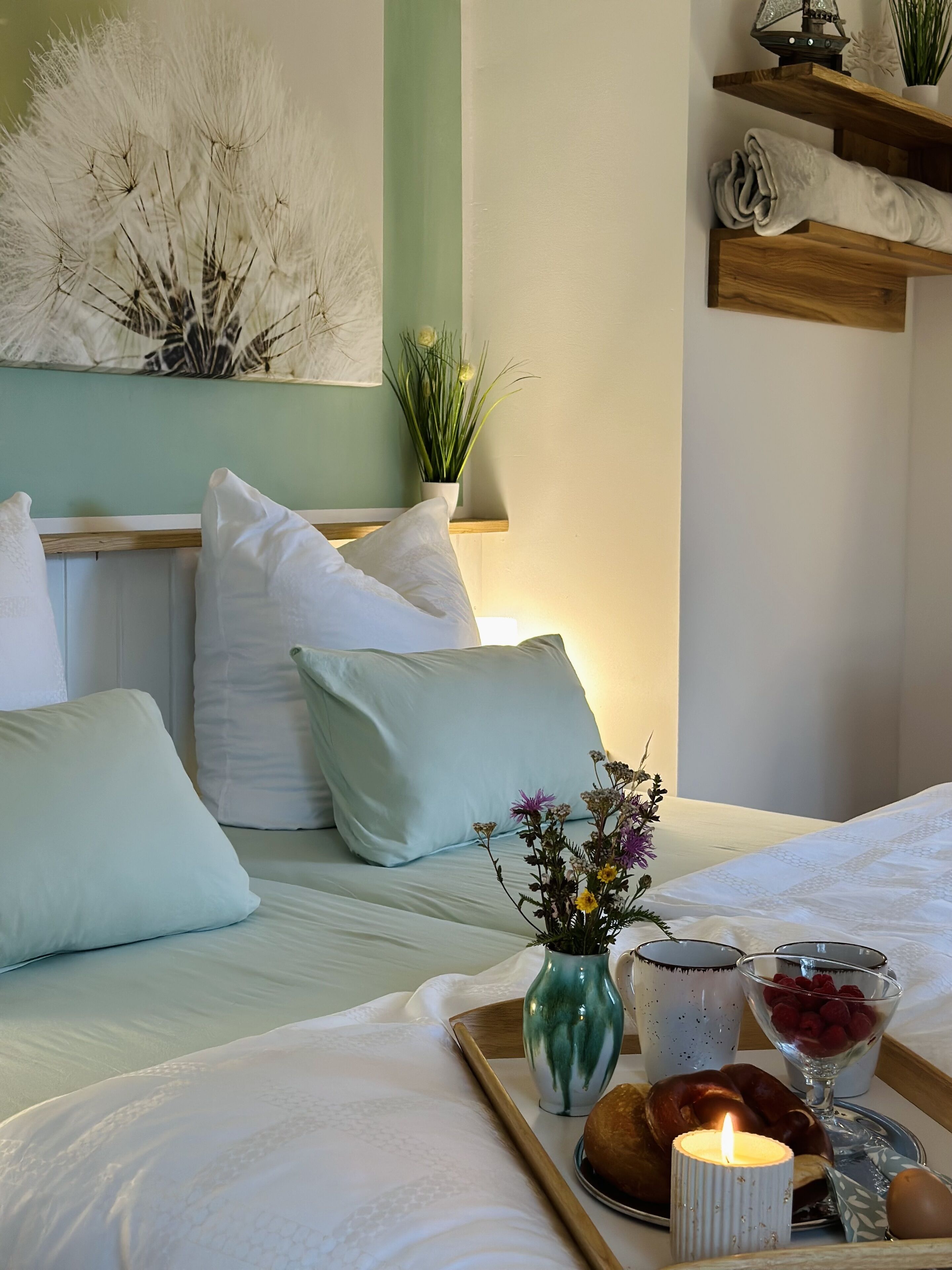 1 bedroom, desk, iron/ironing board, travel cot