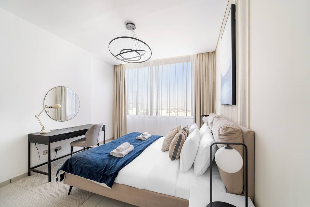 Panorama appartement | 1 slaapkamer, lakens van Egyptisch katoen, luxe beddengoed