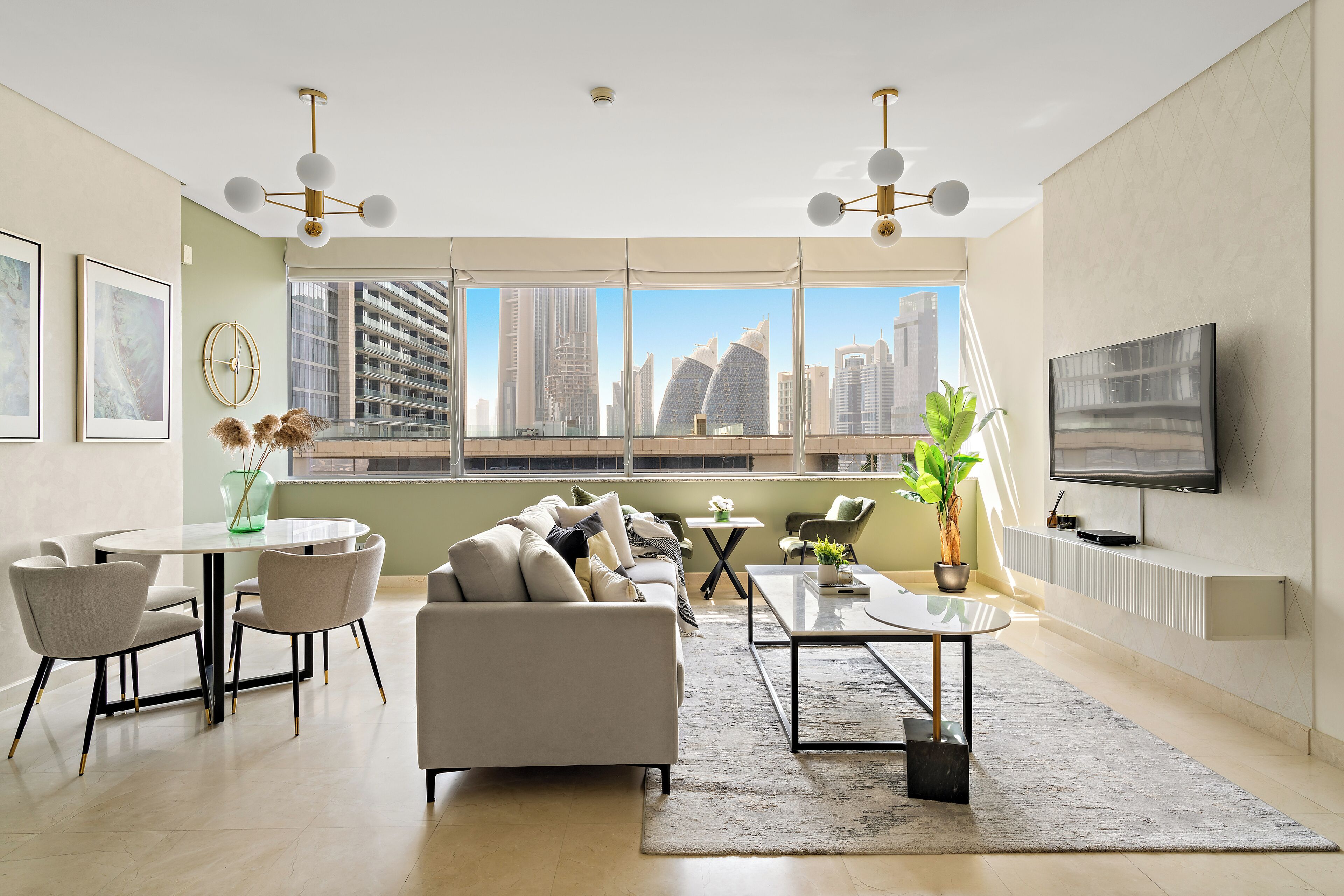 Comfort Apartment | Living area | 50-inch Smart TV with digital channels