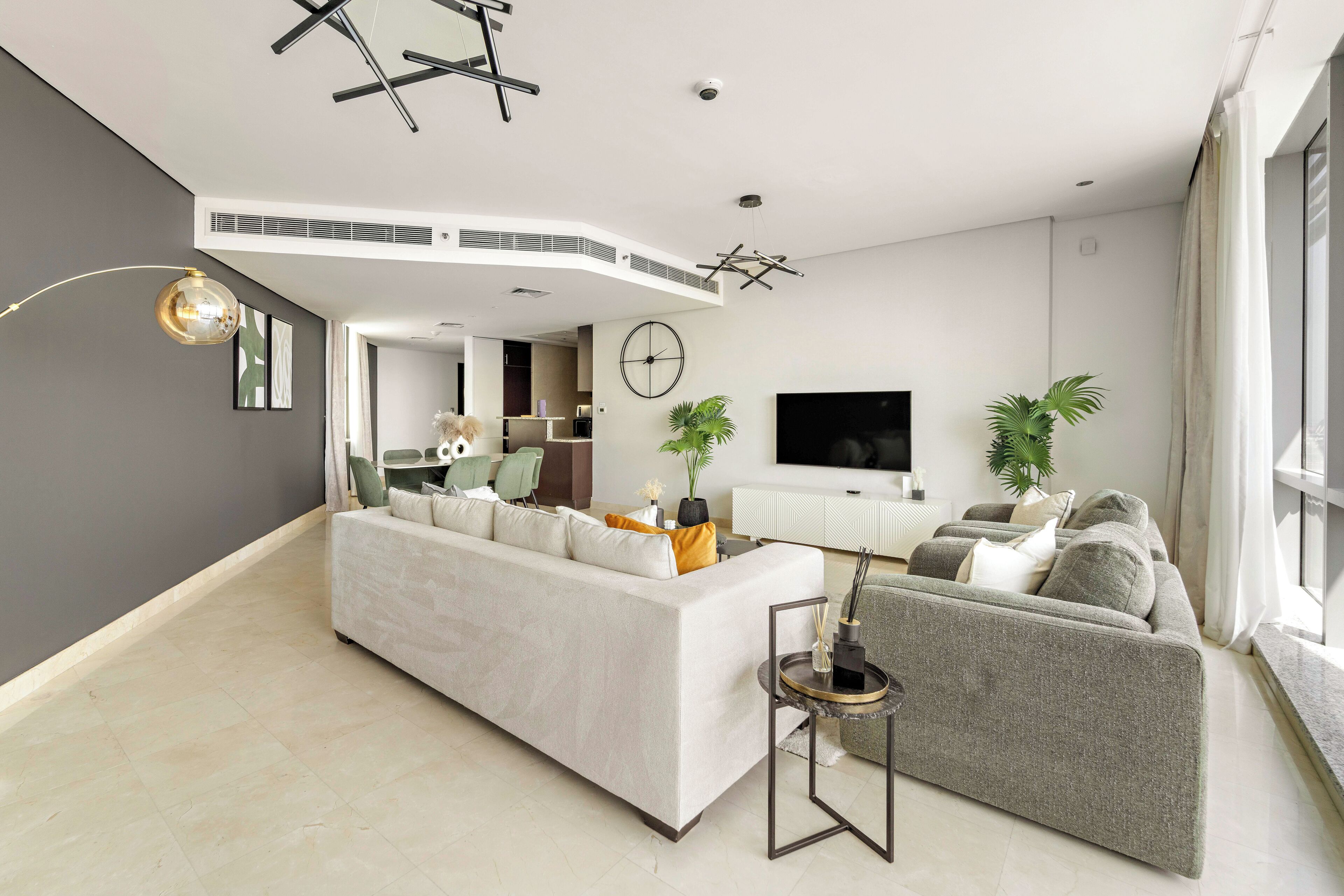 Grand Apartment | Living area | 50-inch Smart TV with digital channels