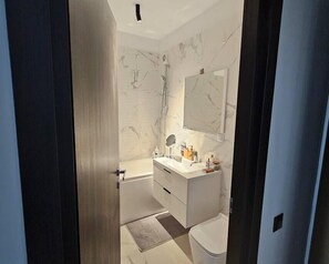 Hair dryer, towels