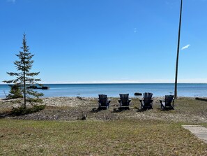 Property grounds - Beachfront Lodge on Bois Blanc Island, MI. Lake Huron (Pointe Aux Pins)
