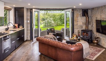 Deluxe Studio Suite | Living area | Fireplace