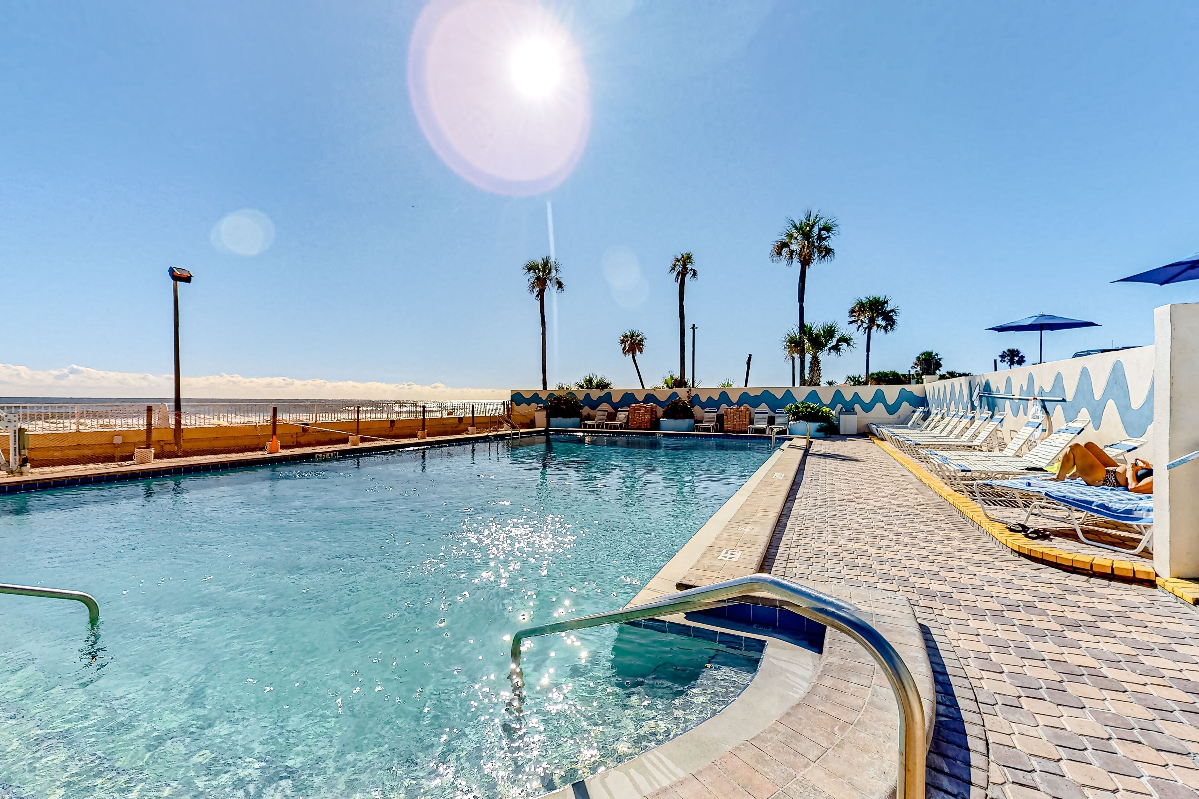 Oceanfront escape with heated pool, hot tub, sauna, gym, & central AC