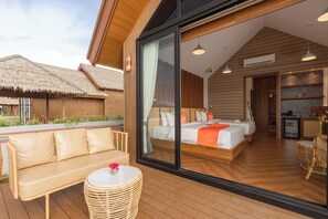 ラグジュアリー コテージ シングルベッド 1 台 禁煙 ガーデンビュー | エジプト綿のシーツ、高級寝具、羽毛の掛け布団、ピロートップベッド