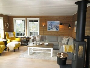 Televisie en een open haard