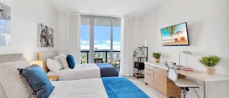 Desk, iron/ironing board, travel cot, WiFi